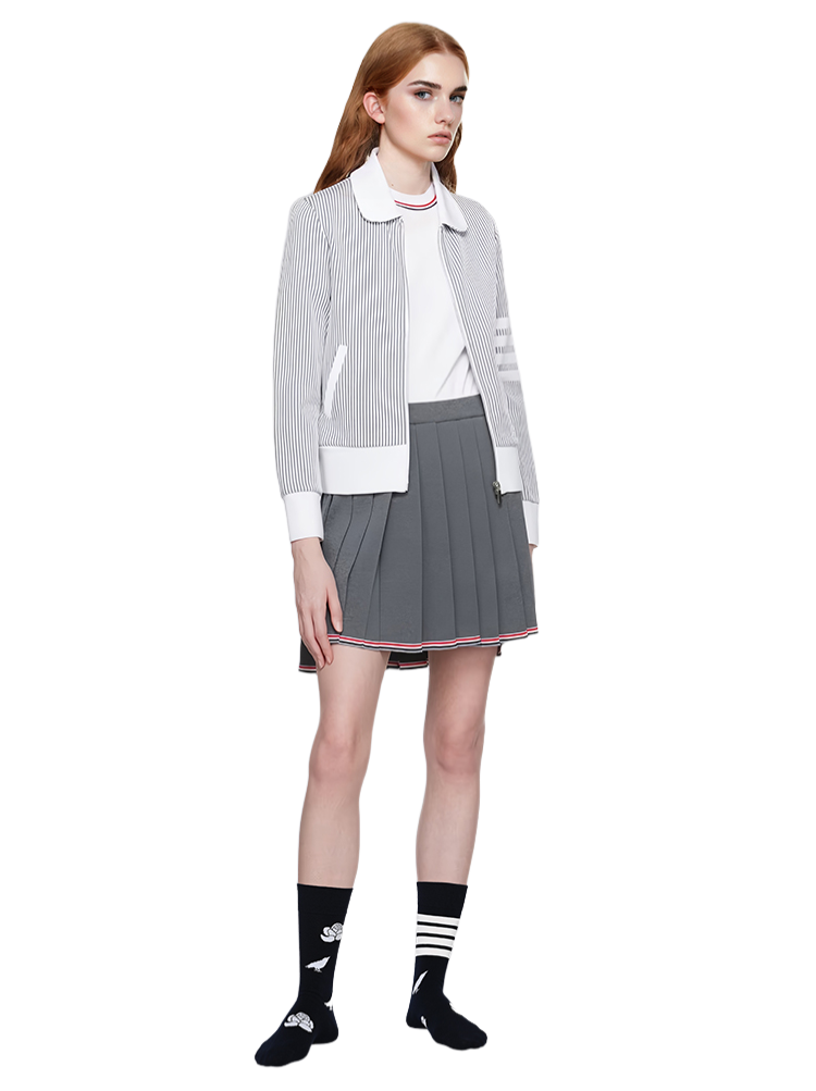 Flowery four-stripe socks