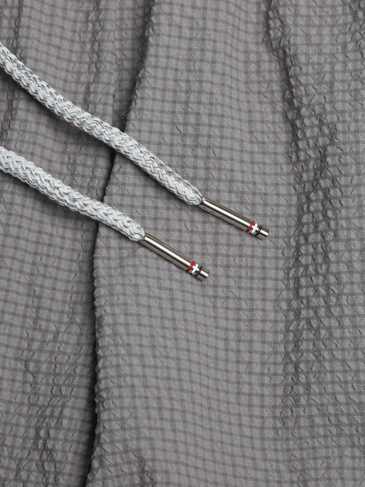 Thom Browne Style Men's Casual Shorts with Signature Four-Bar Detail