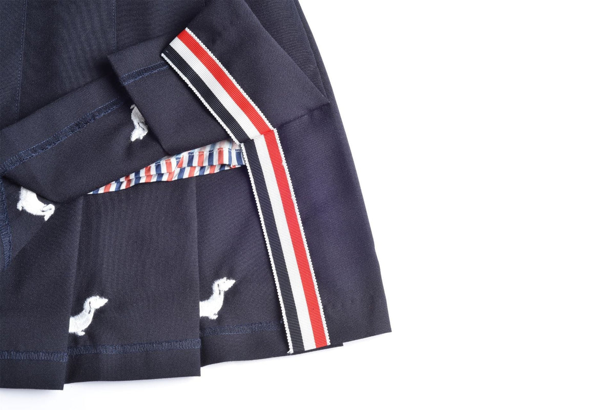Women's Dog-Motif Pleated Mini Skirt | Thom Browne