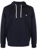 Emporio Armani long-sleeved logo patch hoodie