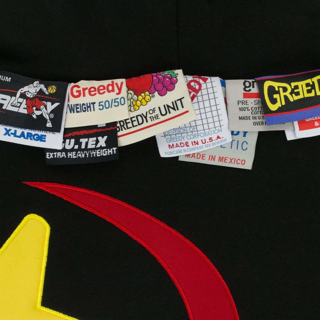 GREEDY UNIT x MURD333R.FM BLACK DOUBLE LAYERED HOODIE