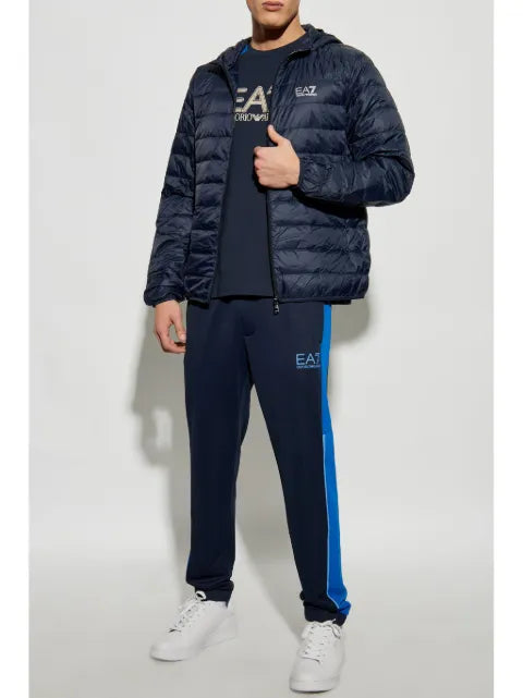 Ea7 Emporio Armani logo-print padded jacket
