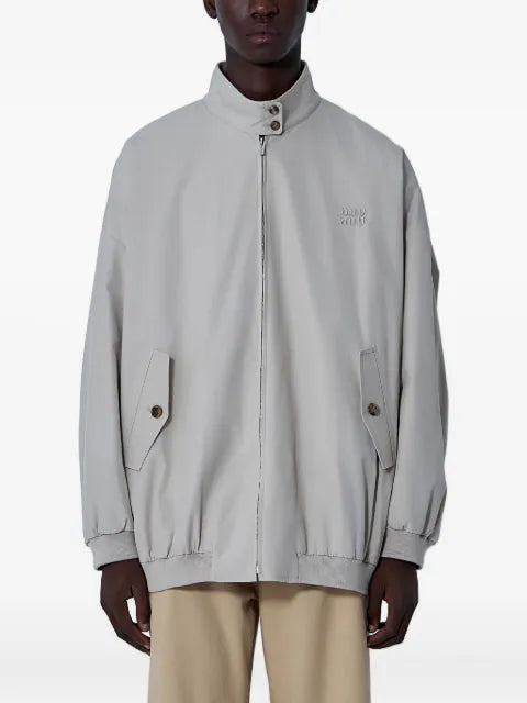 Miu Miu Panama logo-motif bomber jacket