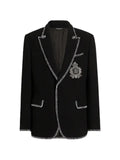 Dolce & Gabbana tweed single-breasted jacket with embroidery