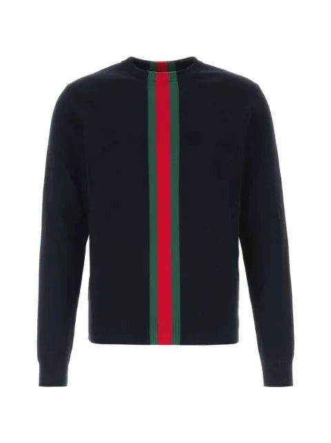 Gucci knit cotton sweater with Web intarsia