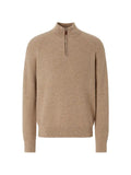 Zegna light-beige mélange Oasi cashmere zip-mock sweater