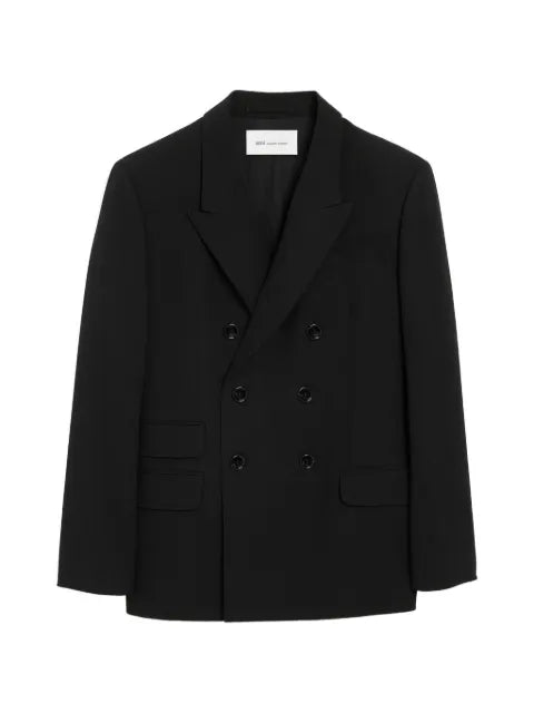 AMI Paris Double breasted straight-fit wool blazer