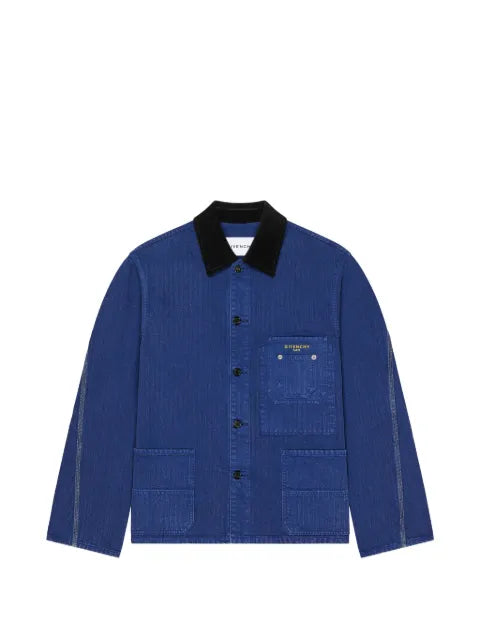Givenchy couture seam jacket in herringbone denim