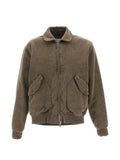 original vintage style fleece-texture bomber jacket