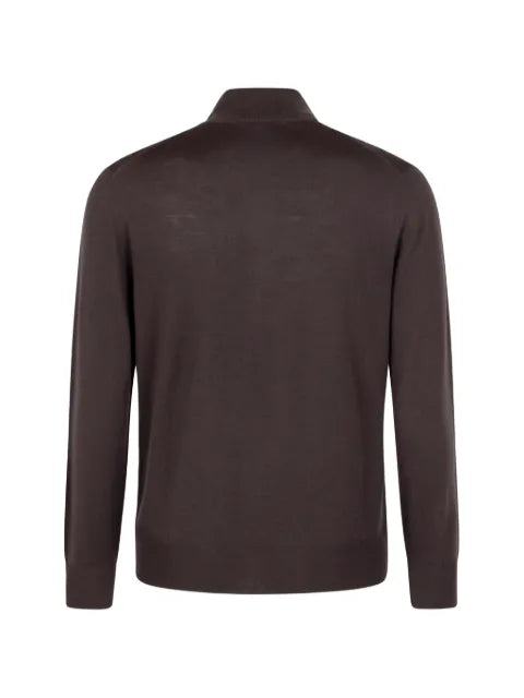 Canali zip-up knitted cardigan