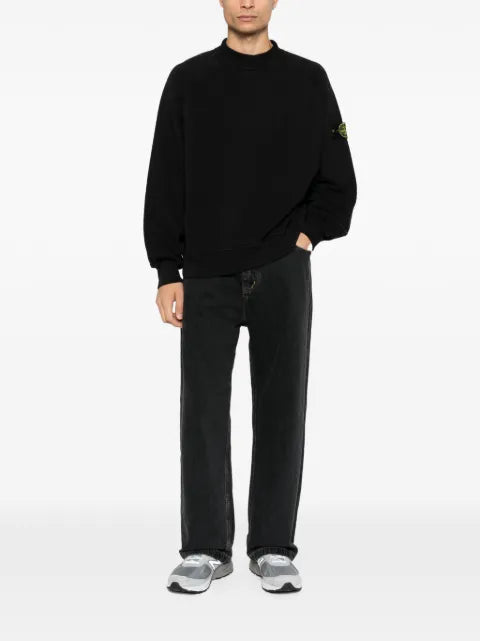 Stone Island logo-patch crew-neck sweatshirt