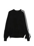 Y-3 fringed-detail side-stripe sweatshirt