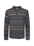 Paul Smith grey textured stripe merino wool cardigan