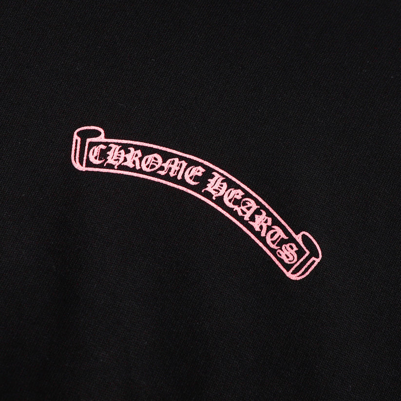 Chrome Hearts Deadly Doll Pink Cross Scroll Zip Up Hoodie 9821
