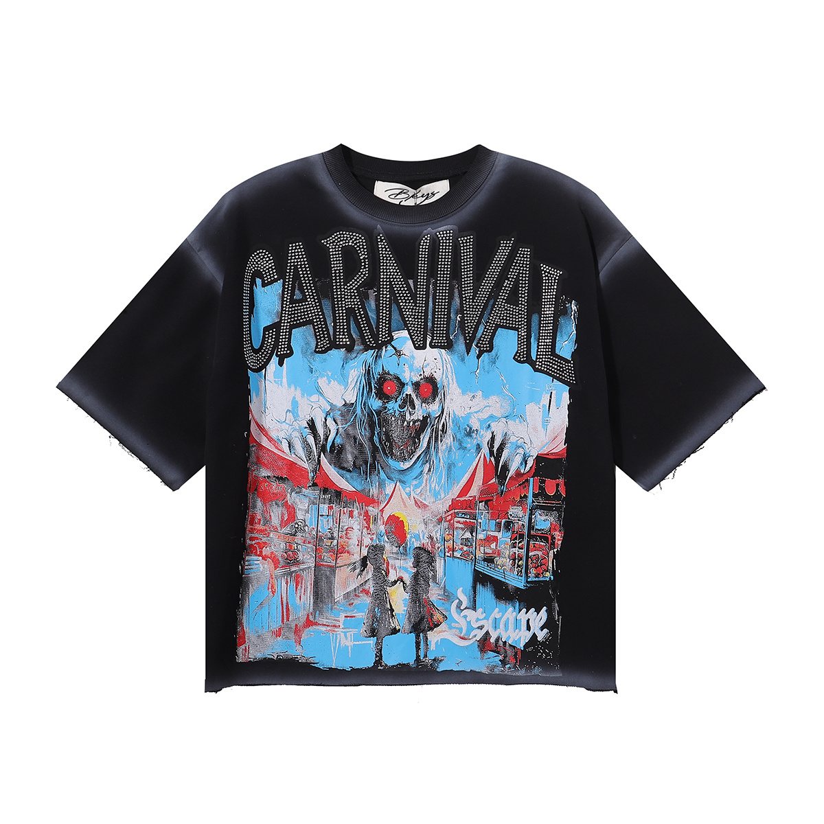 MAJESTIK Carnival Graphic Cropped T-Shirt