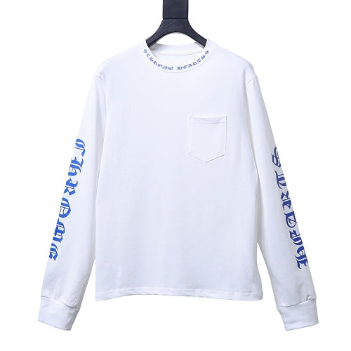 Chrome Hearts Blue Neck Long Sleeve Tee White