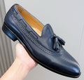 Loro Piana Navy Blue Tassel Loafers