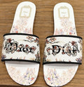 Dior Women's Floral Embroidered Slide Sandals