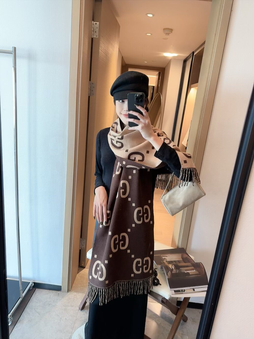 Gucci Two-Tone Fringed Scarf