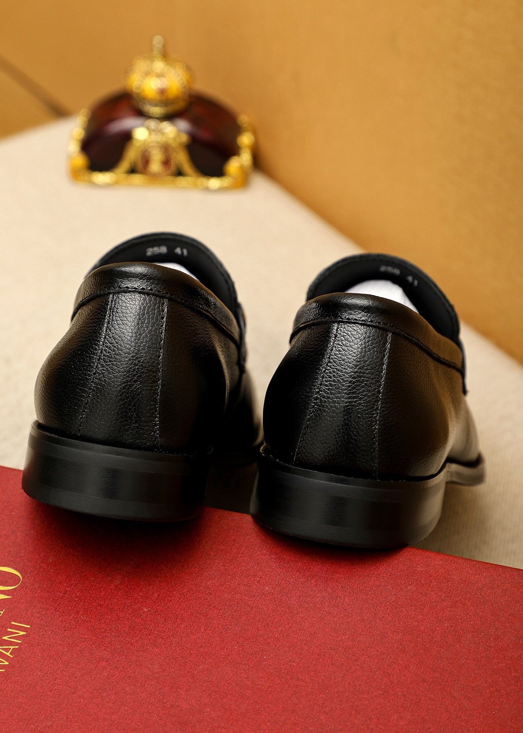 Valentino Black Metal-Hardware Loafers