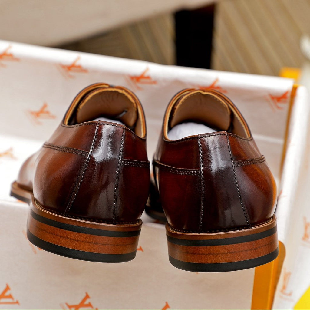 Louis Vuitton Men's Perforated Toe Lace-Up Dress Shoes