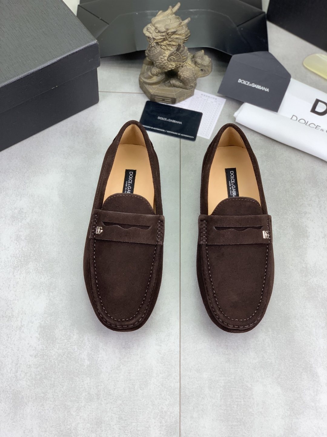 Dolce & Gabbana Men's Stitched-Toe Driving Loafers