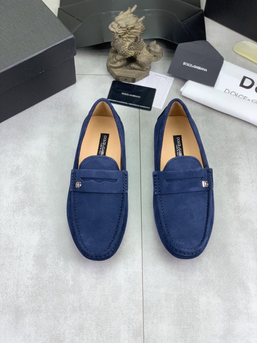 Dolce & Gabbana Men's Stitched-Toe Driving Loafers