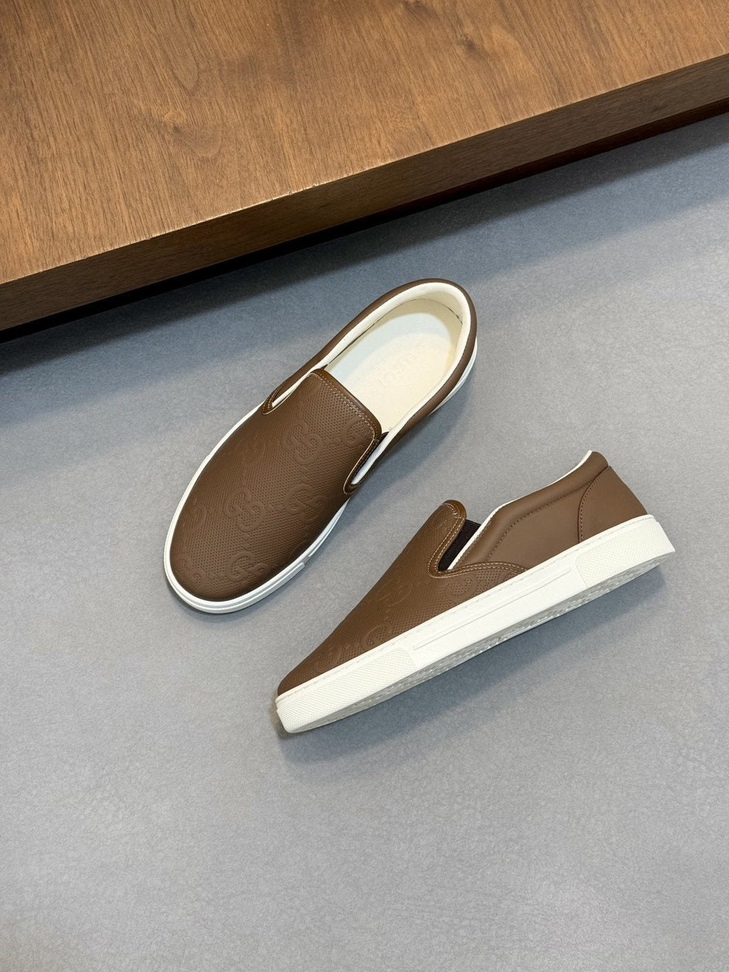 Gucci Embossed Slip-On Sneakers