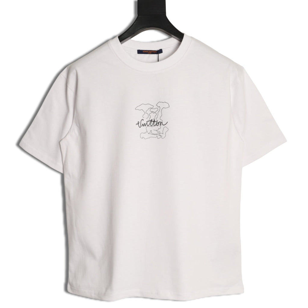 Louis Vuitton Dashed Cloud Logo Graphic T-Shirt - White