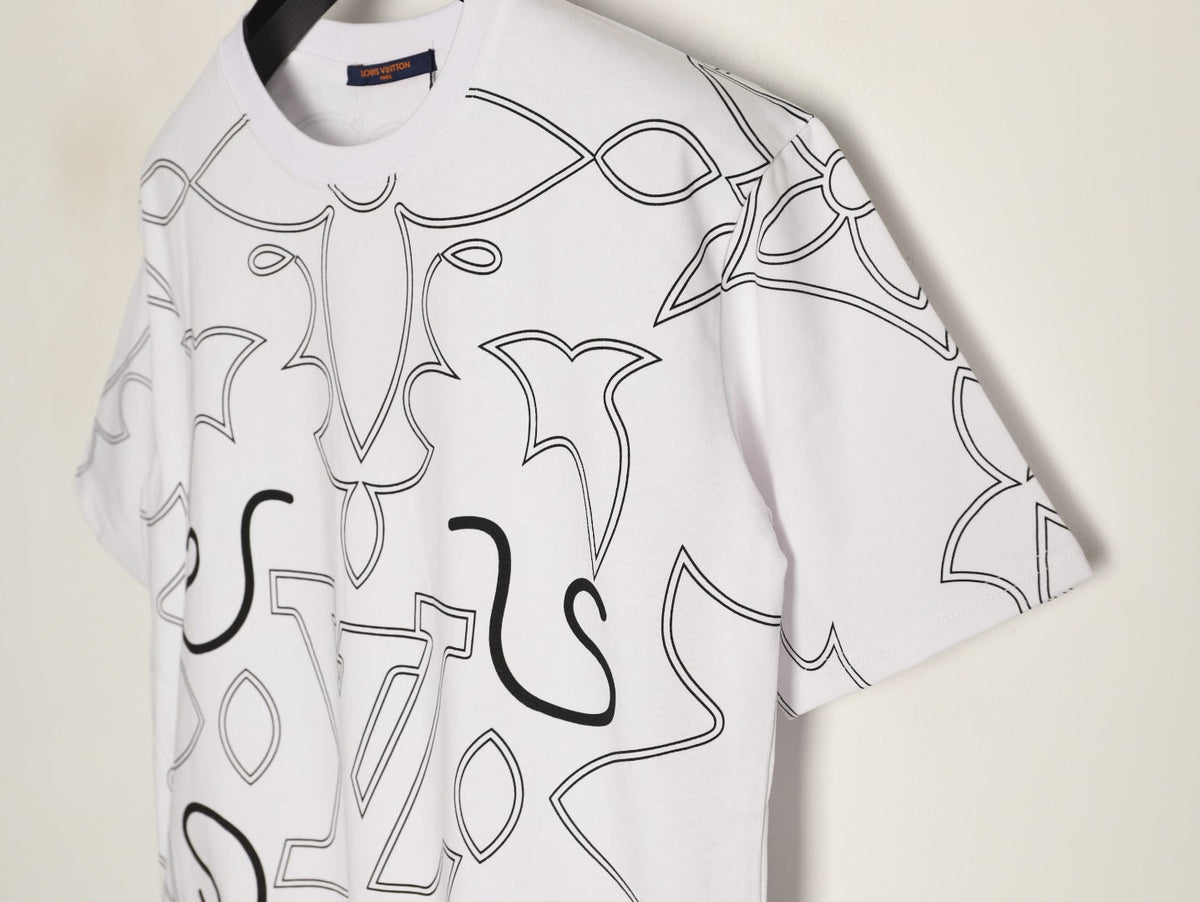 Louis Vuitton Monogram Outline Graphic T-Shirt - White